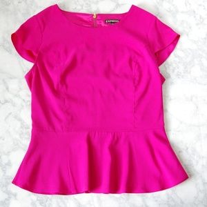 Express Hot Pink Peplum Shirt